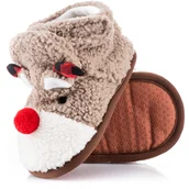 Buty dla dziewczynek - Domowe buciki w renifera zapinane na rzep - miniaturka - grafika 1