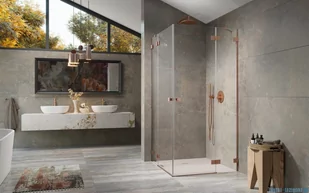 Radaway Essenza Pro Brushed Copper Kdd kabina 80x80 cm szczotkowana miedź 10096080-93-01L/10096080-93-01R - Kabiny prysznicowe - miniaturka - grafika 4