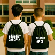 Plecaki worki - WOREK PLECAK TORBA Z TWOIM NADRUKIEM DZIEŃ CHŁOPAKA PREZENT NA BUTY GADŻET - miniaturka - grafika 1