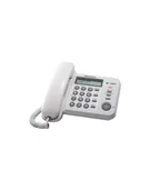 Telefonia VoIP - Panasonic Przewodowe KX-TS560FXW Wbudowany wyświetlacz Identyfikacja dzwoniącego Biały 198 x 195 x 95 mm Pojemność książki telefonicznej 50 wpisów 588 gramów - miniaturka - grafika 1