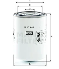 MANN MANN FILTR OLEJU JCB 400 W13006 W13006 - Filtry oleju - miniaturka - grafika 1