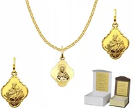 Biżuteria dla dzieci - Złoty łańcuszek pr. 585 medalik SZKAPLERZ 45 cm DEDYKACJA GZ1MZ4 - miniaturka - grafika 1