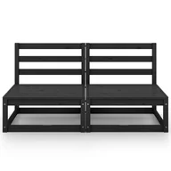 Ławki ogrodowe - vidaXL 2-osobowa sofa ogrodowa, czarna, lite drewno sosnowe - miniaturka - grafika 1
