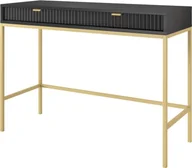 Toaletki - Ravio Toaletka z szufladami Kioto w kolorze czarnym i złotymi nóżkami - miniaturka - grafika 1