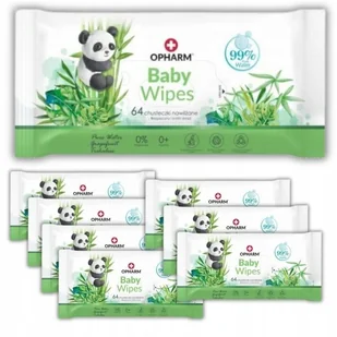 Chusteczki nawilżane Opharm Baby Wipes (64 sztuki) x 8 opakowań - Chusteczki nawilżane - miniaturka - grafika 1