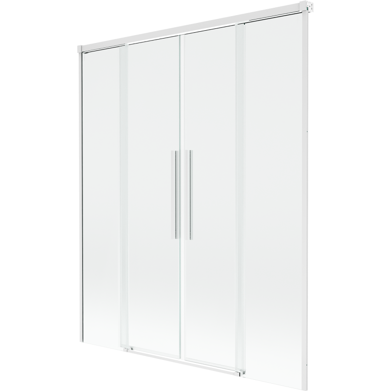 Mexen Rox parawan nawannowy 2-skrzydłowy rozsuwany 140 x 150 cm, transparent, biały - 8C9-140-002-20-00