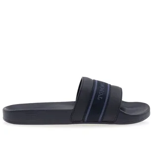 Klapki Tommy Hilfiger Poolside With Webbing Slide FW0FW08529-DW6 - czarne - Klapki i japonki damskie - miniaturka - grafika 1
