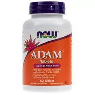 Suplementy naturalne - Now Foods ADAM multiwitaminy dla mężczyzn) 60 tabletek NOW3875C - miniaturka - grafika 1