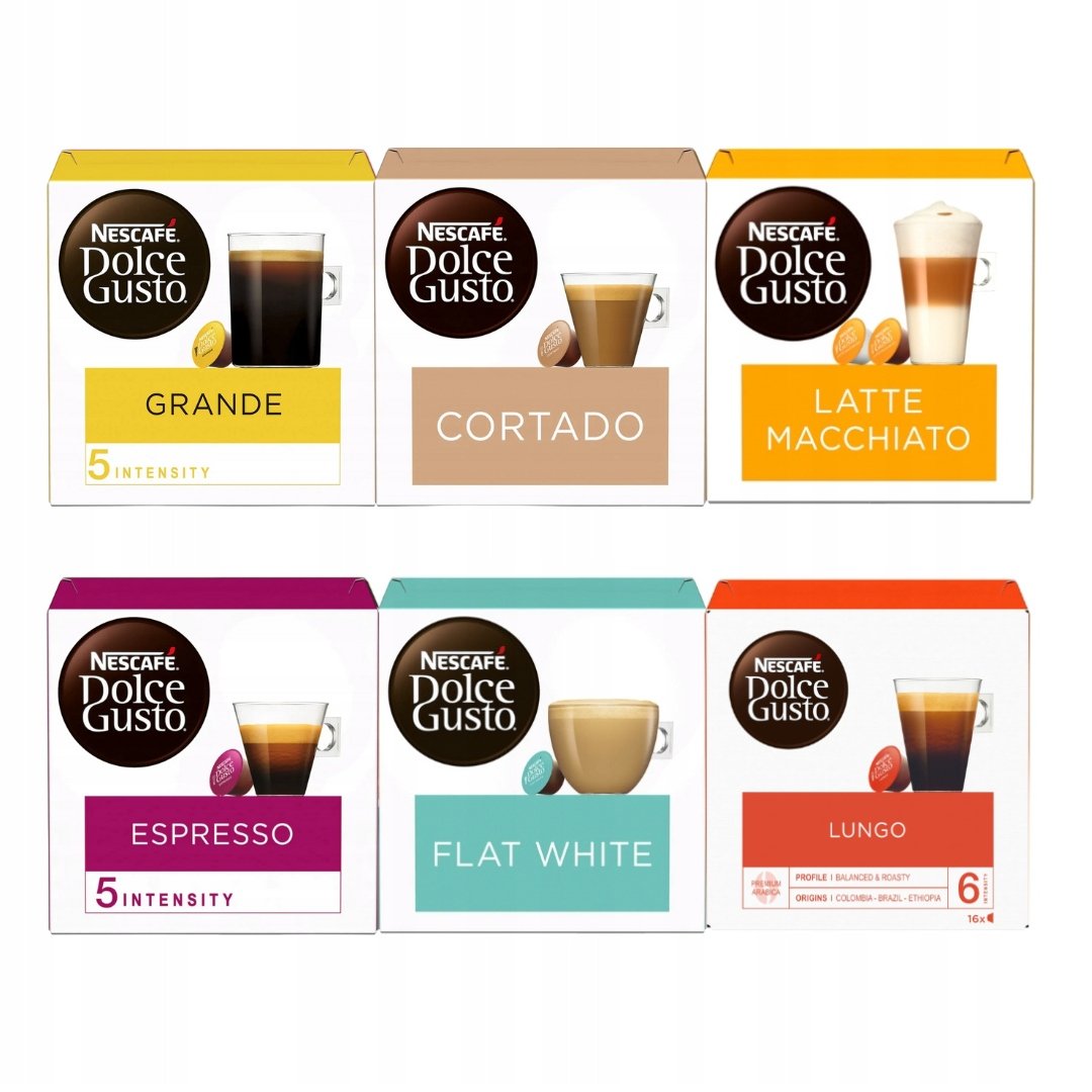 Kapsułki do Dolce Gusto Nescafe Zestaw MIX 96 sztuk 6x16