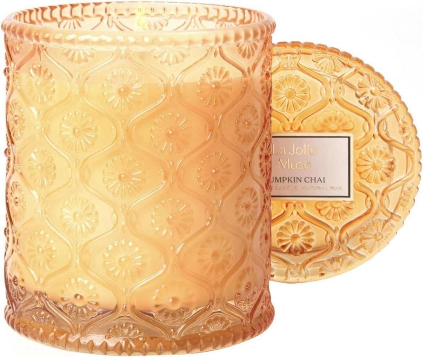 Świeca zapachowa Pumpkin Chai w słoiku, 55 godzin palenia, 230 g