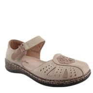 Sandały damskie - Unisoft 25PB02-9038 sandały damskie wkładka komfort beżowe - miniaturka - grafika 1