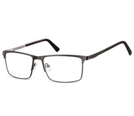 Okulary korekcyjne, oprawki, szkła - Okulary zerówki korekcyjne Nerd Prostokątne Flex 909E grafitowe - miniaturka - grafika 1