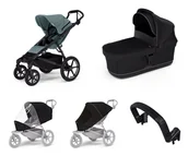 Wózki dziecięce - Wózek miejski Thule Urban Glide 4-wheel Mid blue + Bassinet Black SET 5in1 - miniaturka - grafika 1