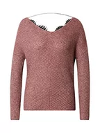 Swetry damskie - VERO MODA Sweter damski, Rose Brown/Szczegóły: melange W. Black Lace, XL - miniaturka - grafika 1