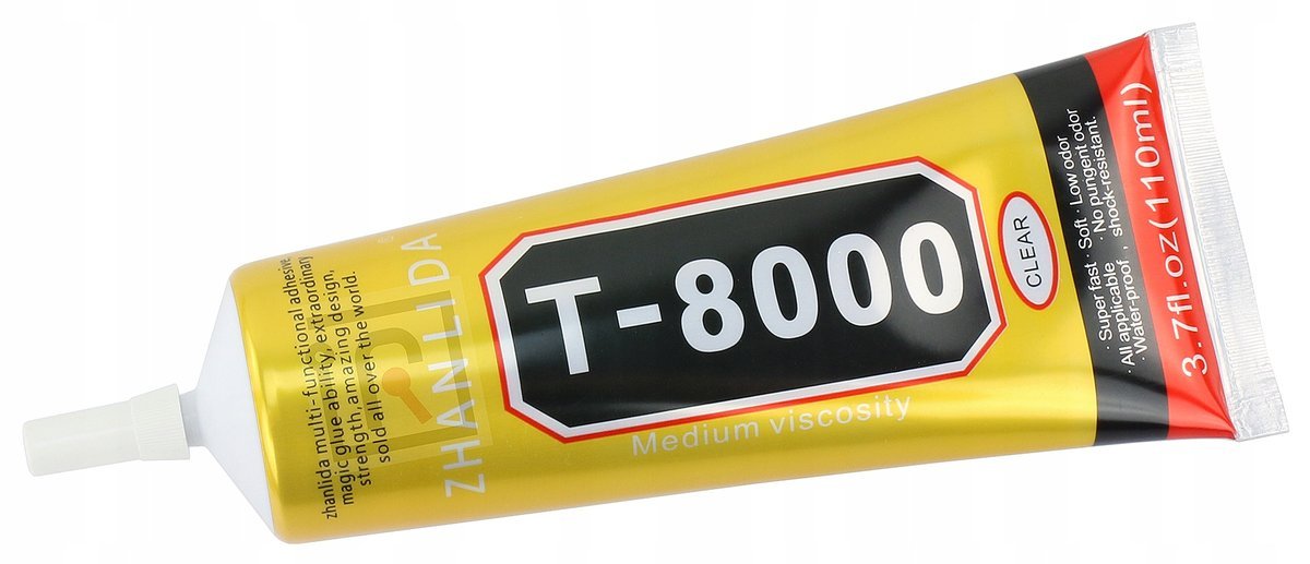 KLEJ T8000 T 8000 MONTAŻOWY SYNTETYCZNY UNIWERSALNY RAMEK LCD DOTYK 110ml