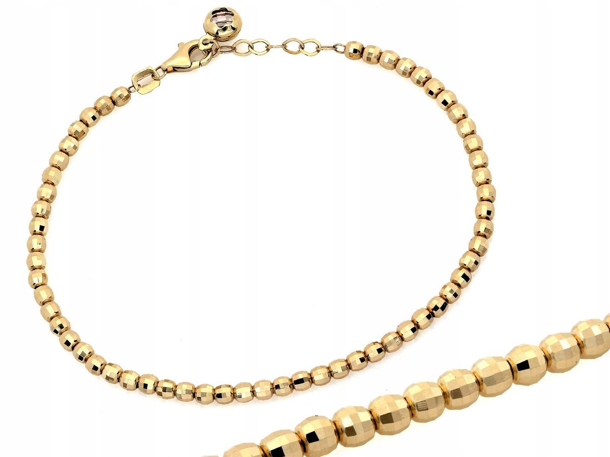 Bransoletka złota żółtego 585 14k z cyrkonią waga 5.23g błyszcząca