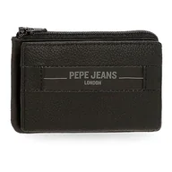 Portfele - Pepe Jeans Checkbox Portfel na karty Czarny 11x7x1,5 cms Skóra, czarny, Talla única, Portfel z wizytówką - miniaturka - grafika 1