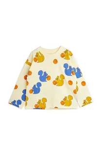 Bluzki dla dziewczynek - Mini Rodini longsleeve bawełniany dziecięcy kolor żółty wzorzysty - grafika 1