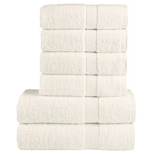 vidaXL 6-częściowy zestaw ręczników premium SOLUND, kremowy, 600 g/cm² - Ręczniki - miniaturka - grafika 1