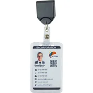 Identyfikatory - Holder na identyfikator - przezroczyste, na jedną kartę, pionowe - miniaturka - grafika 1
