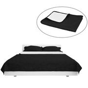 Narzuty - vidaXL Dwustronna, pikowana narzuta na łóżko, 170x210 cm, czarno-biała - miniaturka - grafika 1