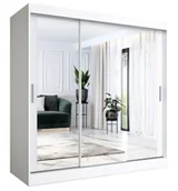 Szafy - Szafa przesuwna z lustrem biała 200 cm G7-H10 - miniaturka - grafika 1