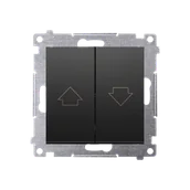 Inne akcesoria elektryczne - Przycisk roletowy Kontakt-Simon 54 DZP1A.01/49 moduł 16AX, 250V~, zaciski śrubowe czarny - miniaturka - grafika 1
