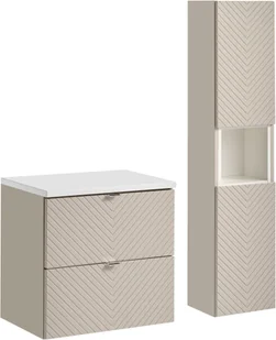 Zestaw meblowy 60cm z blatem i Szafką wysoką - Meble łazienkowe - miniaturka - grafika 1