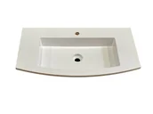 Umywalki - Umywalka wpuszczana w blat, zaokrąglona, biała, 90,5 x 43 cm - miniaturka - grafika 1