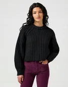 Swetry damskie - WRANGLER PUFF SLEEVE SWEATER BLACK 112356480 XL - miniaturka - grafika 1