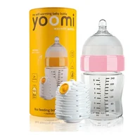 Butelki dla niemowląt - Yoomi Butelka Antykolkowa 240 ml ze Smoczkiem i Podgrzewaczem Różowa 5060233561643 - miniaturka - grafika 1