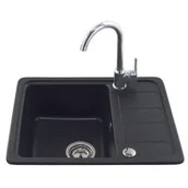 Zlewozmywaki z baterią - Zlewozmywak 1-komorowy LEMON 57 x 45 dior gray z baterią - miniaturka - grafika 1