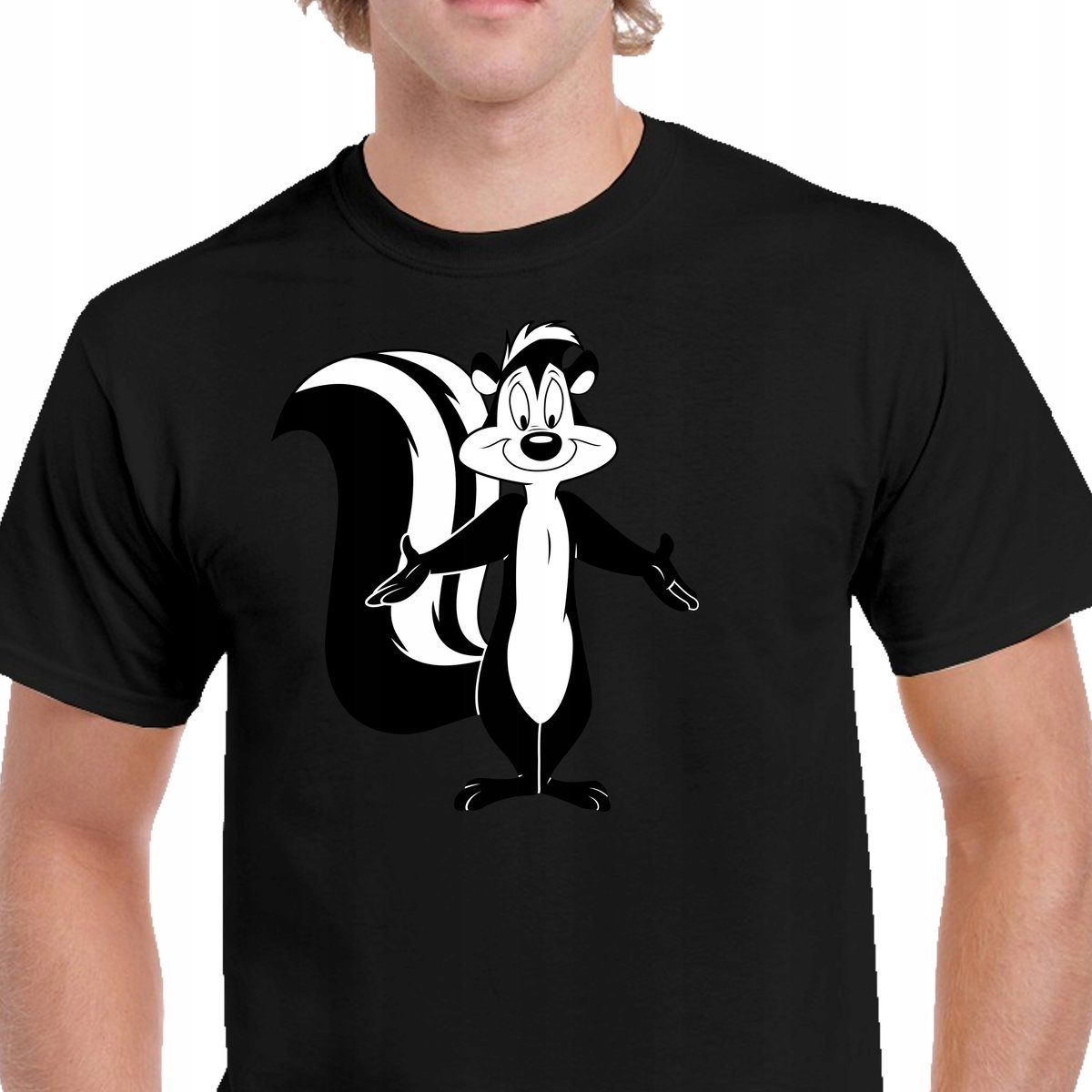 Koszulka Pepe Le Swąd Skunks Śmieszna Looney Tunes Melodie Czarna P046 M