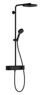 Zestawy prysznicowe - Hansgrohe Pulsify S - Zestaw prysznicowy z termostatem, średnica 26 cm, 3 strumienie, EcoSmart, czarny mat 24221670 - miniaturka - grafika 1