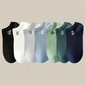 Inne - TEMU 7 par męskich skarpet antyzapachowych i pochłaniających pot, modne, proste, niskie, wygodne i oddychające, cienkie skarpetki do codziennego - miniaturka - grafika 1