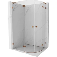 Kabiny prysznicowe - Mexen Lunar L kabina prysznicowa półokrągła uchylna lewa 100 x 80 cm, transparent, różowe złoto - 833L-100L-080P-60-00 - miniaturka - grafika 1