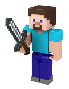 Mattel Minecraft Minecraft Steve Figurka podstawowa do zabawy dla fanów i dzieci HFC27 HFC27 - Figurki dla dzieci - miniaturka - grafika 2