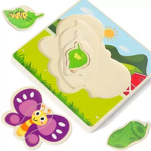 Drewniane Puzzle Montessori Dla Dzieci Motylek Mwz-3155 - Puzzle - miniaturka - grafika 1
