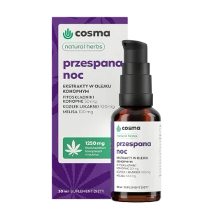 Cosma Cannabis Przespana Noc Natural Herbs Olejek - Układ nerwowy - miniaturka - grafika 1