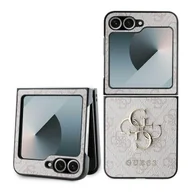 Etui i futerały do telefonów - Etui Guess Leather 4G Metal Logo na Samsung Galaxy Z Flip 6 - różowe - miniaturka - grafika 1
