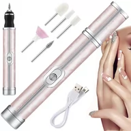 Frezarki do paznokci - FREZARKA DO PAZNOKCI MANICURE PEDICURE FREZY ZESTAW FREZÓW USB AKUMULATOR - miniaturka - grafika 1
