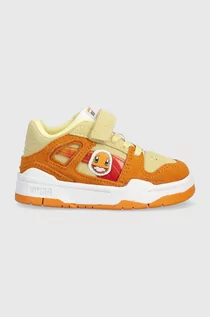 Buty dla dziewczynek - Puma sneakersy skórzane dziecięce kolor pomarańczowy - grafika 1