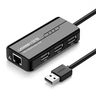 Pozostałe akcesoria do telefonów - Ugreen adapter sieciowy 20264 RJ45 / USB-A 10/100Mbps HUB 3x USB-A 2.0 - miniaturka - grafika 1