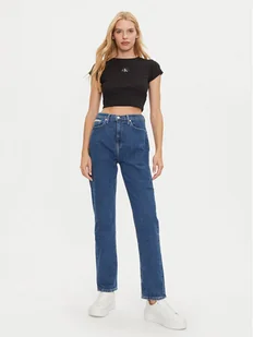 Calvin Klein Jeans Jeansy Authentic J20J224006 Granatowy Straight Fit - Spodnie damskie - miniaturka - grafika 1