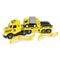 Samochody i pojazdy dla dzieci - Magic Truck Technic laweta ze śmieciarką 36441 Wader - miniaturka - grafika 1