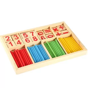 Drewniane Patyczki Matematyczne - Nauka Liczenia - Zabawki interaktywne dla dzieci - miniaturka - grafika 1