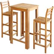 Stoły z krzesłami - vidaXL Stolik i krzesła barowe, 3 elementy, lite drewno akacjowe - miniaturka - grafika 1