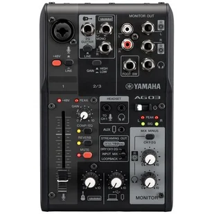 ‌Yamaha AG 03 MK2 black - 3-kanałowy mikser strumieniowy na żywo z interfejsem audio USB. ♦ 30 DNI NA ZWROT ♦ GWARANCJA DOOR-TO-DOOR ♦ SZ... - Miksery DJ - miniaturka - grafika 1