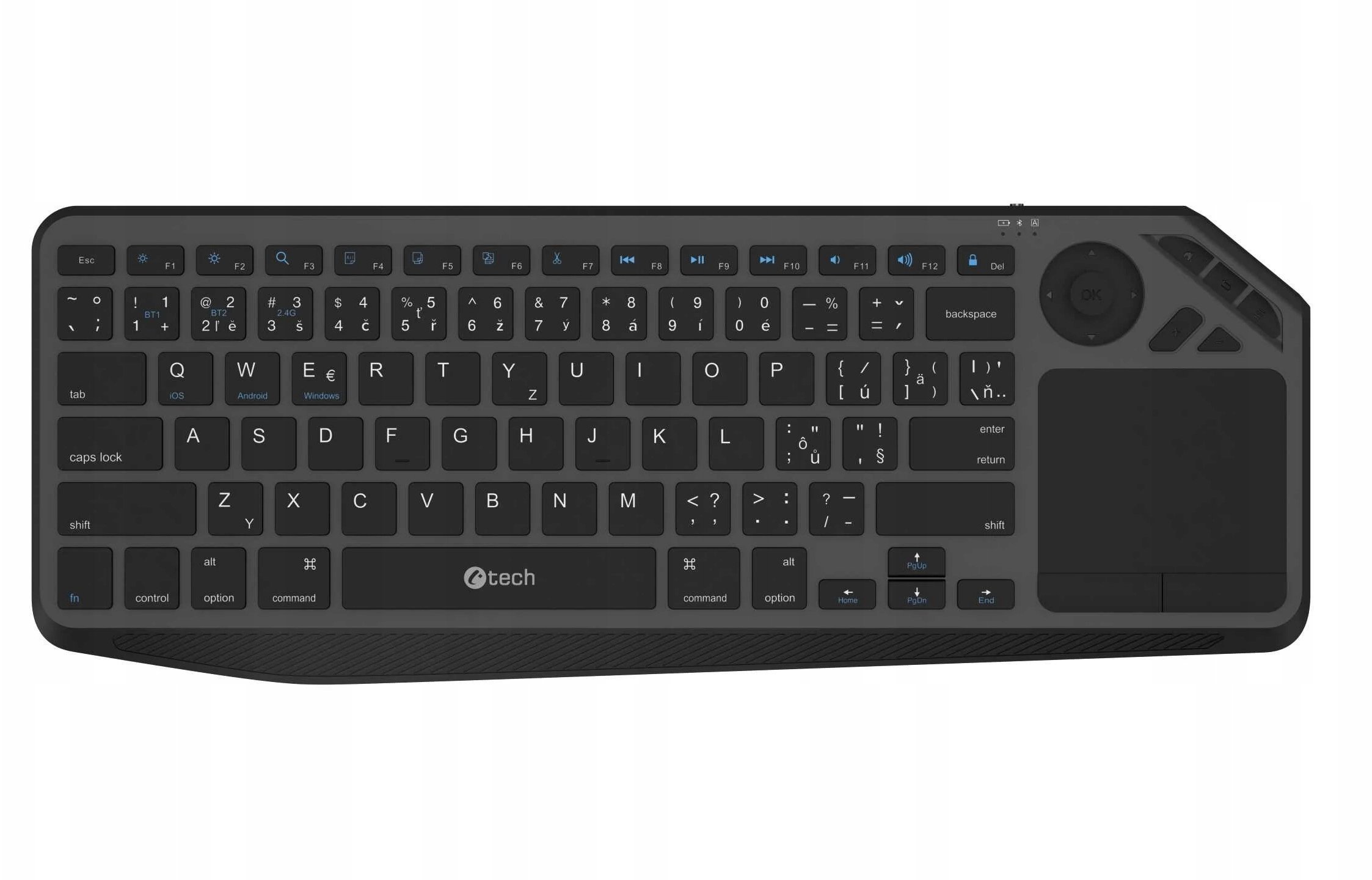 C-Tech Klawiatura WLTK-02 Bezprzewodowa Touchpad czarny