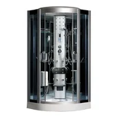 Kabiny z hydromasażem - Kabina prysznicowa z hydromasażem niski brodzik czarne ściany 90x90 - miniaturka - grafika 1